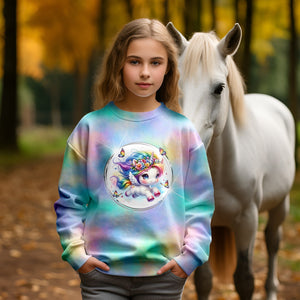 Flieg kleines Einhorn Panel - 75cm hoch - Eigendesign | Sommersweat | Jersey | Softshell