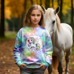 Crystal Unicorn Panel - 75cm hoch - Eigendesign | Sommersweat | Jersey | Softshell