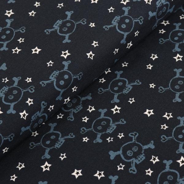 Mini Skulls dunkel blau Jersey - Tollpatsch Stoffe und Handmade