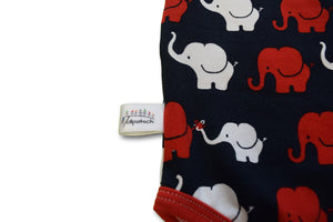 Babybody Elefantenparade rot Langarm, 44 - 92 - Tollpatsch Stoffe und Handmade
