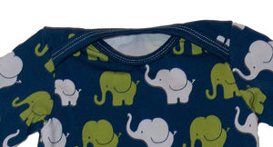 Babybody Elefantenparade grün Langarm, 44 - 92 - Tollpatsch Stoffe und Handmade