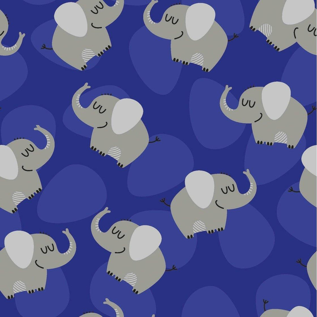 Baumwolljersey Elefanten nachtblau - Tollpatsch Stoffe und Handmade
