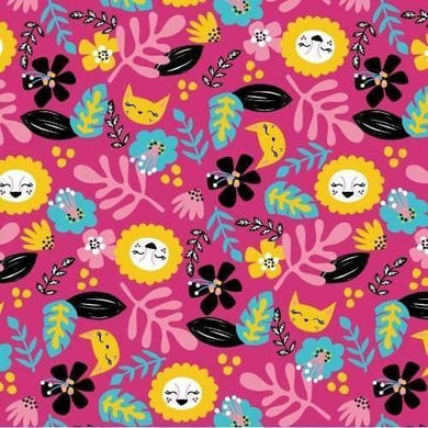 Baumwolljersey Jungle Cats pink - Tollpatsch Stoffe und Handmade