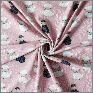 Baumwolljersey Lämmchen rosa - Tollpatsch Stoffe und Handmade