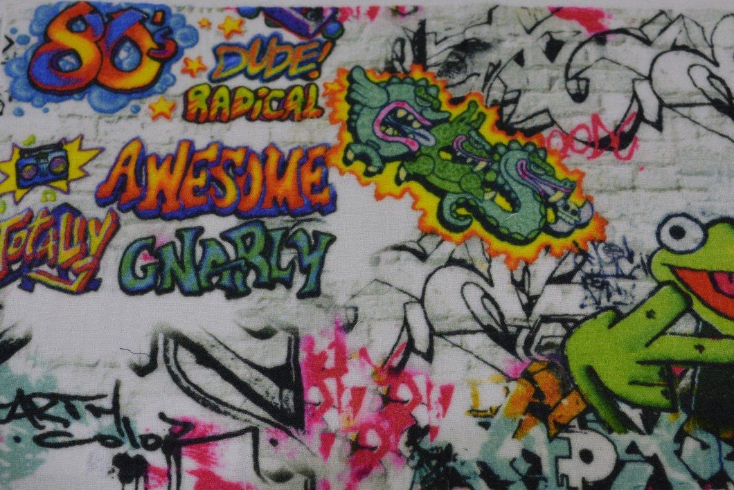 Graffiti Frosch Musselin - Tollpatsch Stoffe und Handmade