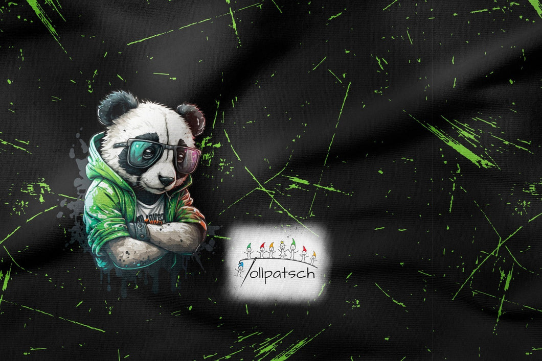 Softshell Panel Panda grün Eigendesign